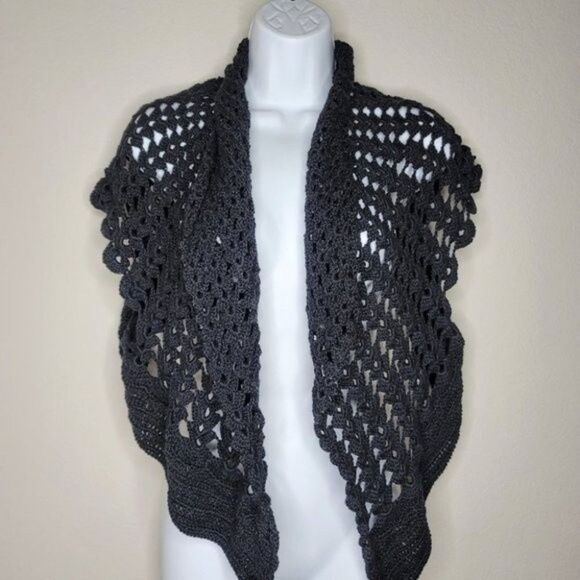 Women’s Black Crochet Cardigan – Lightweight Open Knit Sweater - Picture 1 of 11